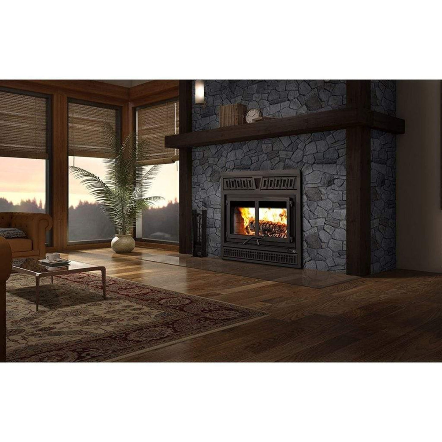 Valcourt Black Crown Style Faceplate for Waterloo Wood Fireplace