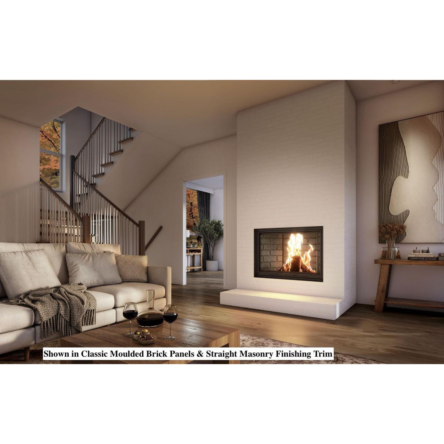 Valcourt Classic Moulded Brick Panels for Frontenac Decorative Wood Fireplace