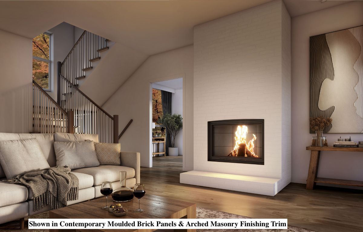 Valcourt Black Arched Masonry Trim Kit for Frontenac Decorative Wood Fireplace