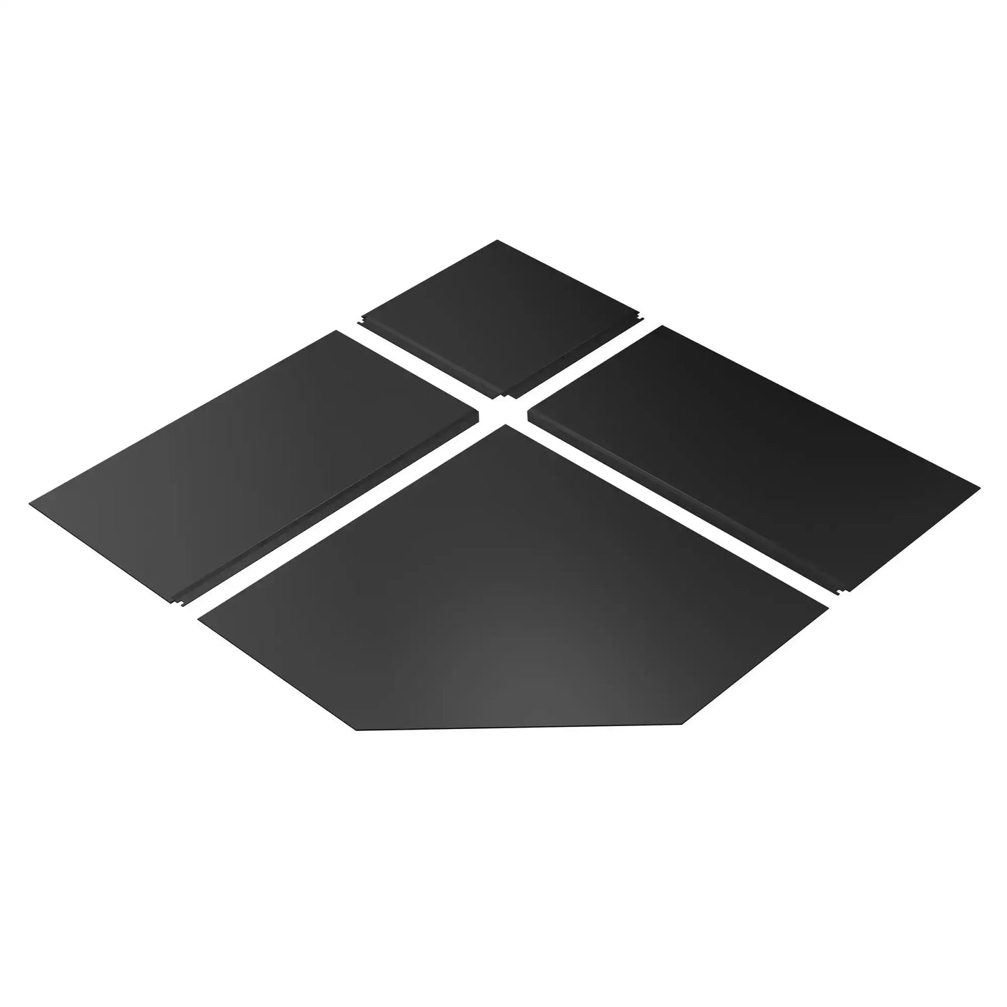 Ventis 60" Black Steel Corner Hearth Pad