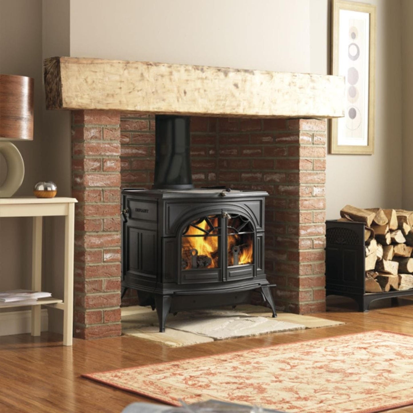 Vermont Castings Defiant 32" Classic Black Wood Burning Stove With Transition Doors
