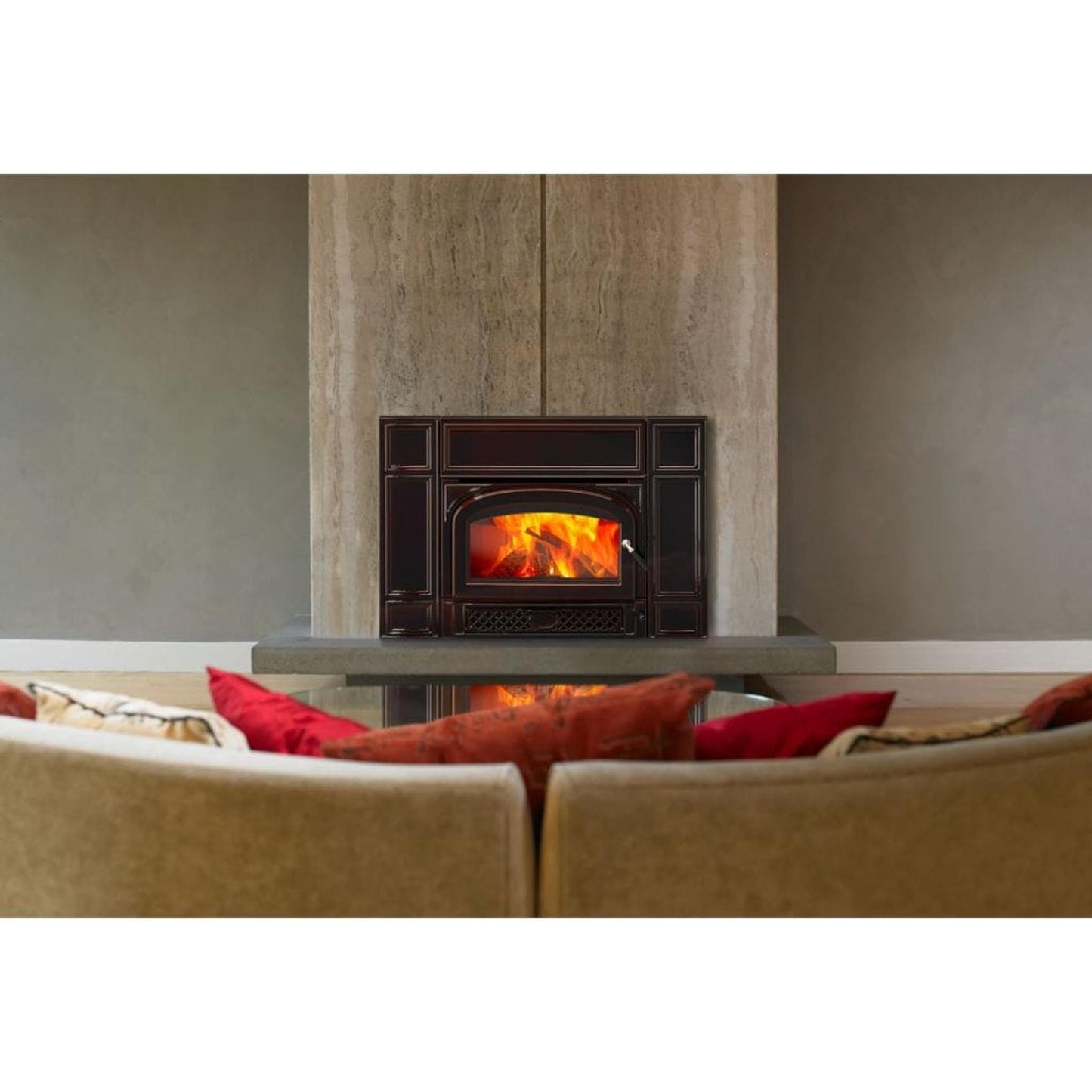 Vermont Castings Gifford 27" Majolica Brown Wood Burning Fireplace Insert