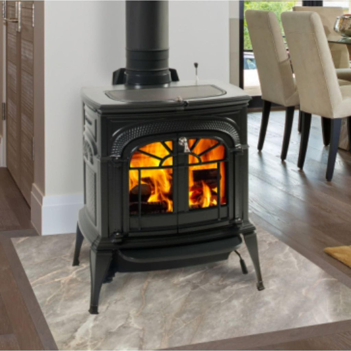 Vermont Castings Intrepid FlexBurn 22" Classic Black Wood Burning Stove With Transition Doors