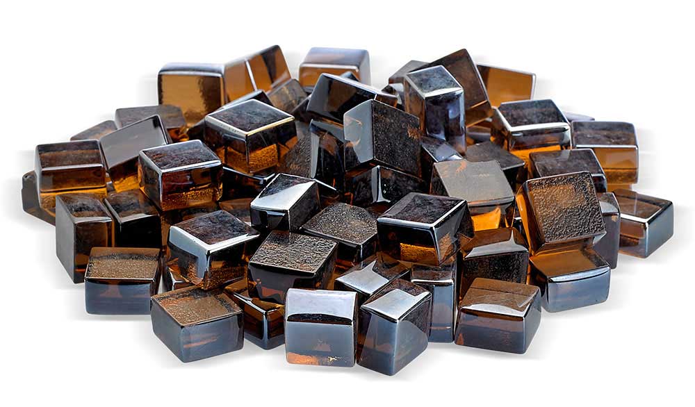 Warming Trends 1/2" Copper Luster Fire Glass Cubes (80lb)