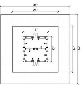 Warming Trends 36" Natural Gas Square Ready-To-Finish Kit With CFB120 Original Brass Burner