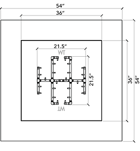 Warming Trends 54" Natural Gas Square Ready-To-Finish Kit With CFB290 Original Brass Burner