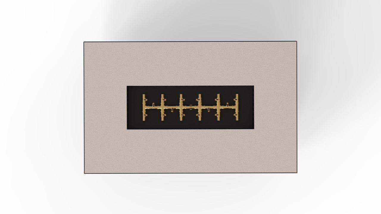 Warming Trends AON 48" Sand Pebble Powder-Coated Steel Rectangular Liquid Propane Fire Table With Push Button Ignition and UT170 CrossFire Brass Burner