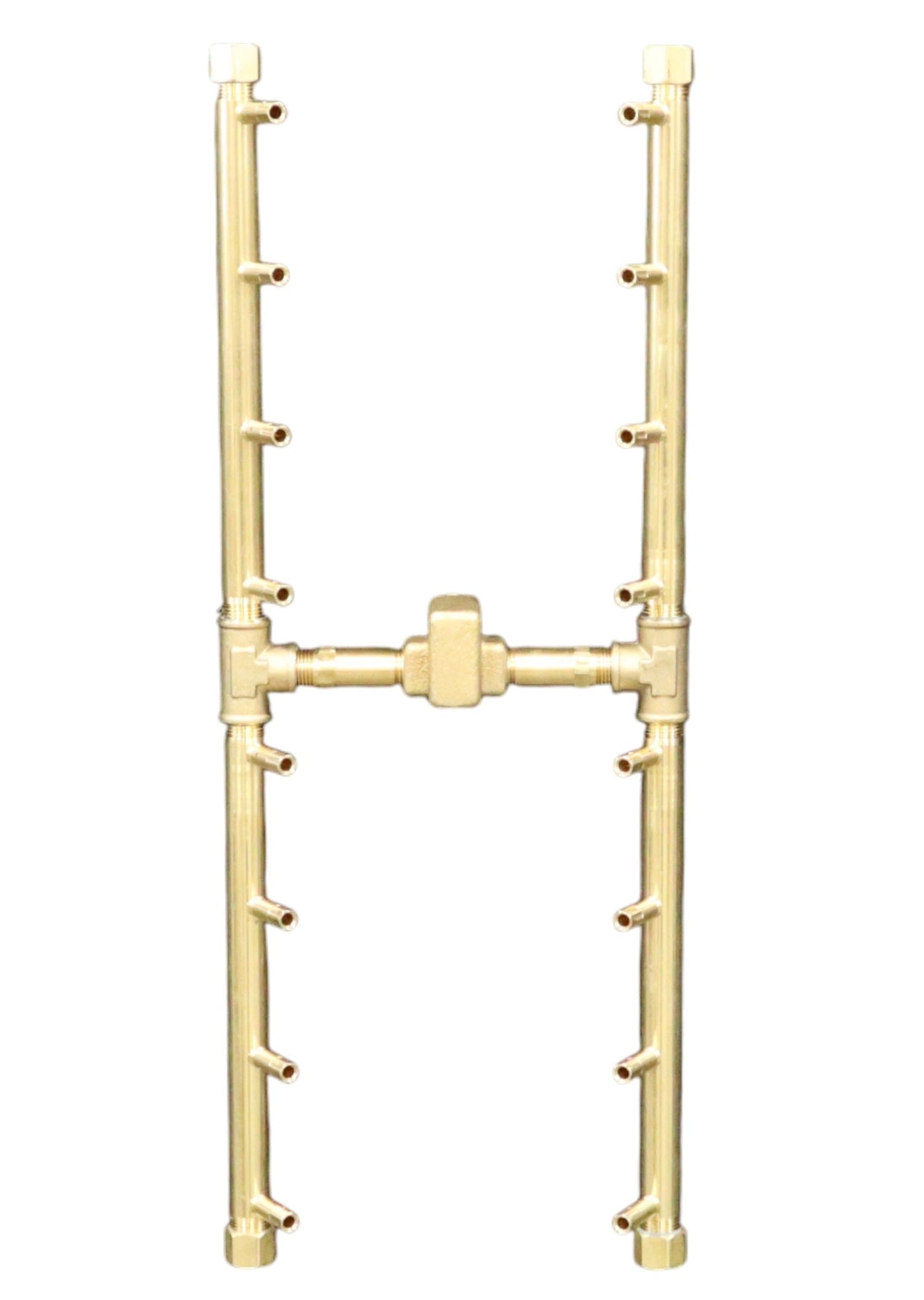 Warming Trends H-Style 24" 160K BTU Universal Crossfire 2.0 Brass Burner With 34" x 17" Rectangle Plate and Flex Line Kit