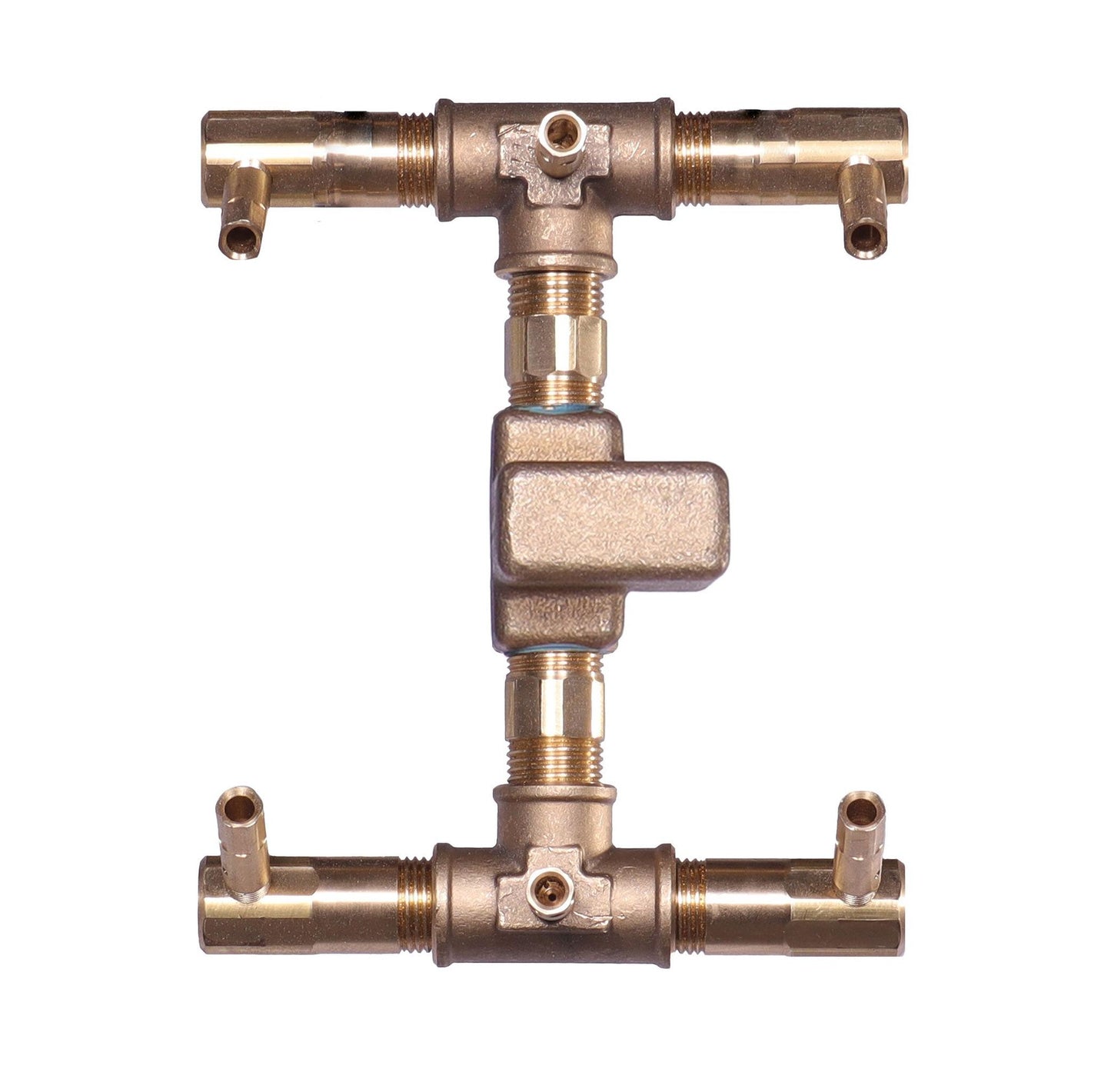 Warming Trends Original CFB84 84K BTU Liquid Propane Crossfire Brass Burner With 18" Square Plate & Single Flex Line Kit