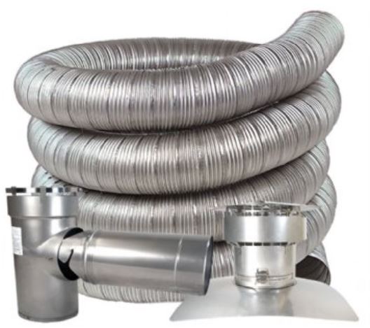 Z-Flex 5.5" x 40' Stainless Steel Chimney Liner Kit for All Fuels