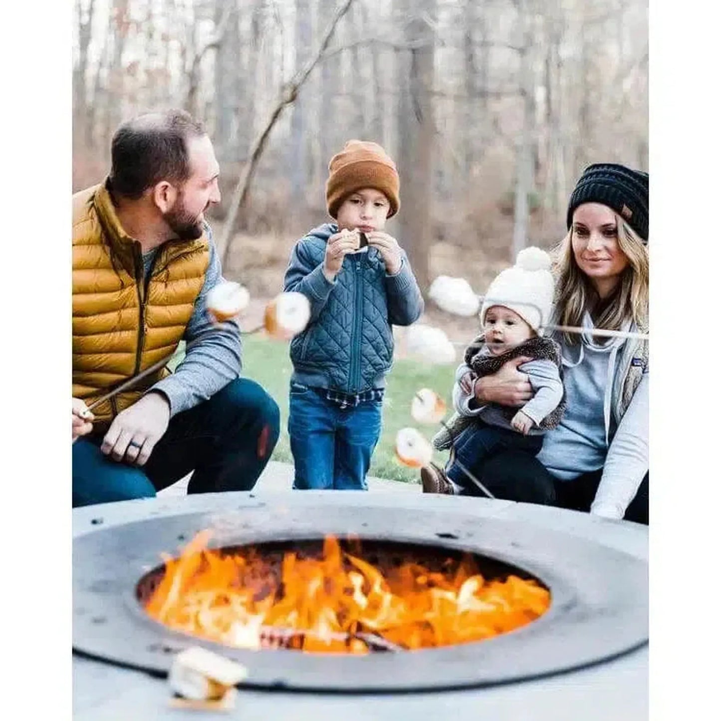 Zentro 24" Round Stainless Steel Smokeless Fire Pit Insert with Lid