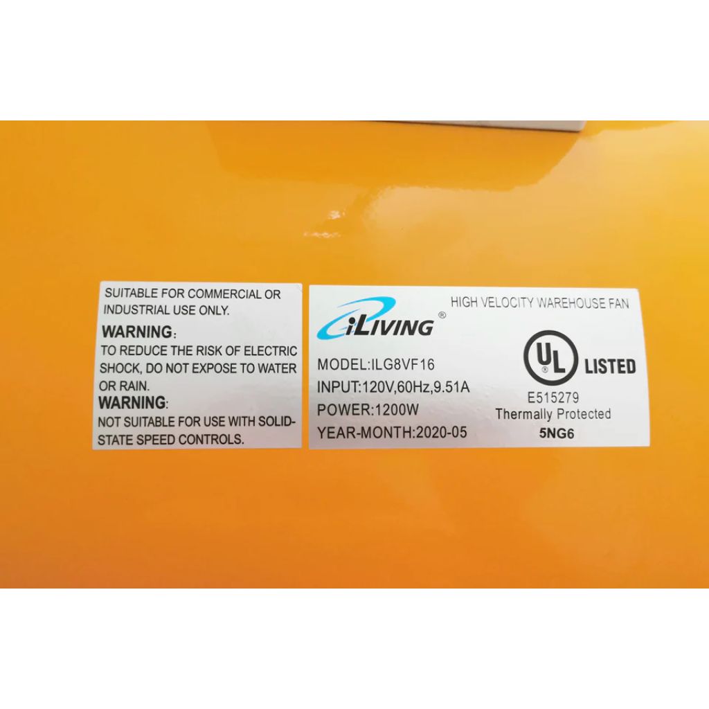 iLIVING 16" Utility Blower Exhaust Warehouse Ventilator Fan