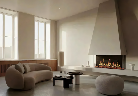 EcoSmart Fire Motion 120" Black Right Corner Electric Fireplace by MAD Design Group