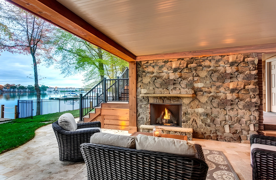 Majestic Courtyard 42" Traditional Outdoor Vent Free Natural Gas Fireplace With IntelliFire Ignition System