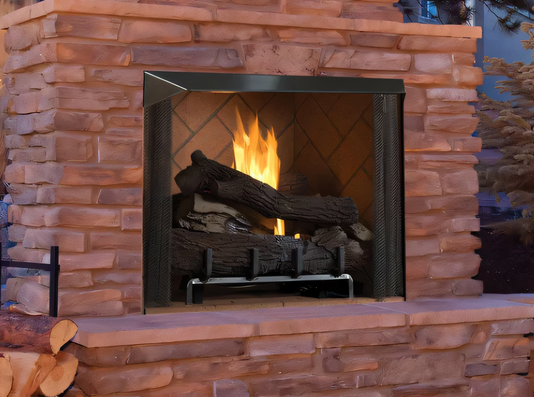 Superior VRE6042 42" Traditional Outdoor Vent-Free Gas Masonry Fireplace