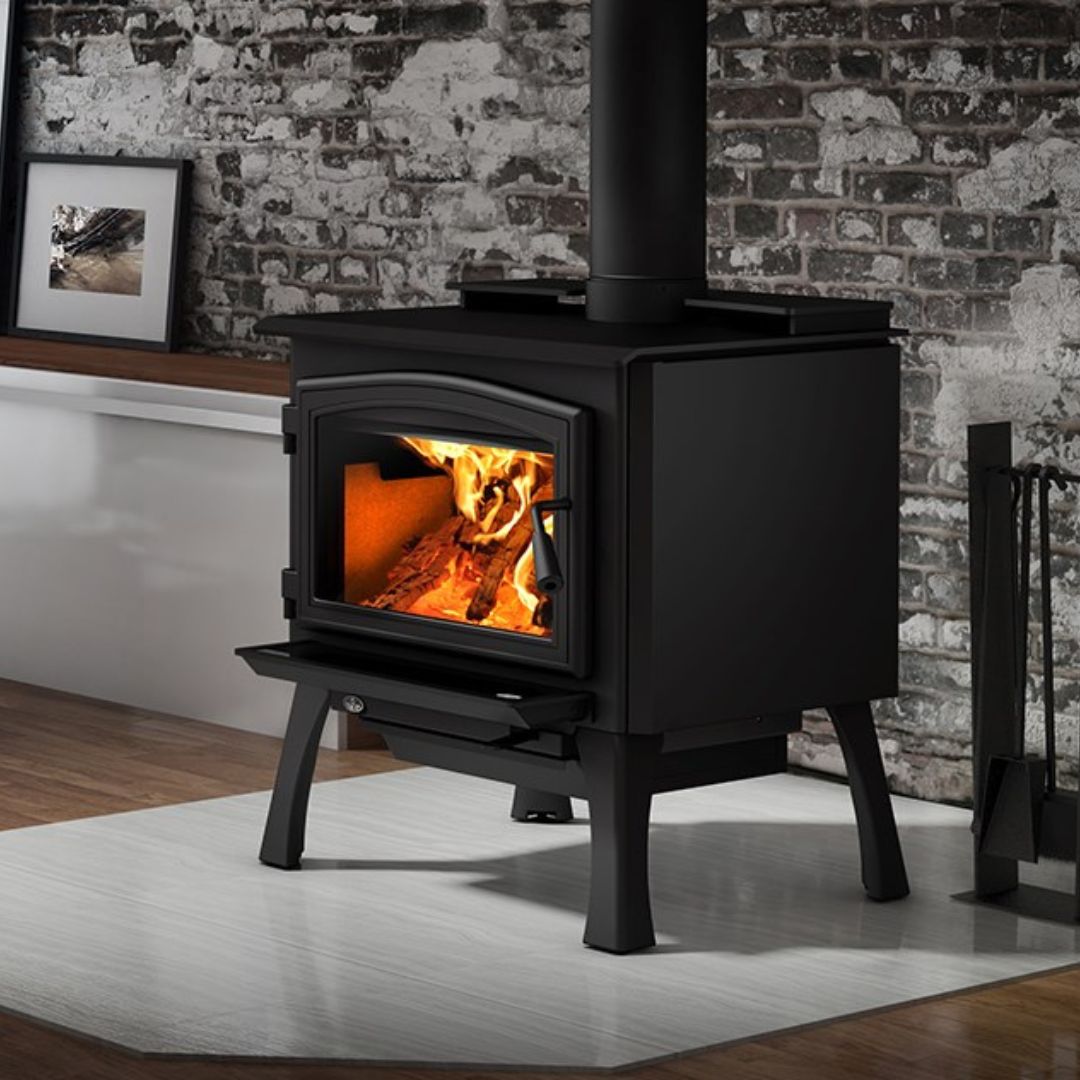 Wood stove in the living room