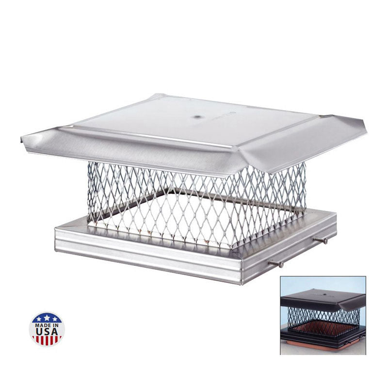 Olympia Chimney & Venting HomeSaver Pro Single-Flue 15" x 15" 3/4" Mesh Stainless Steel Rectangular Chimney Cap