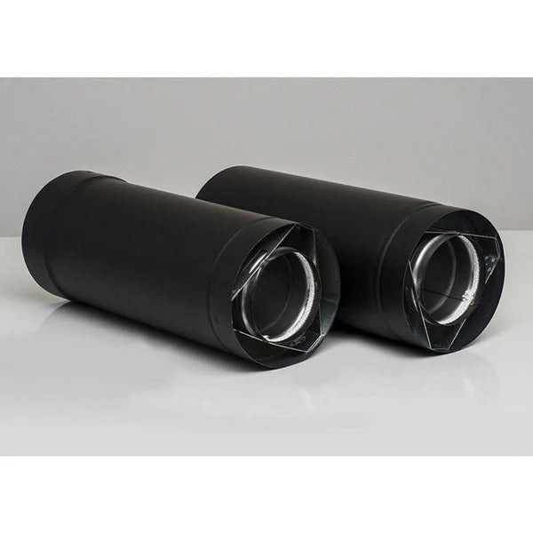 Olympia Chimney & Venting 4" Ventis Direct Vent Pipe Medium Telescoping Section Painted Black