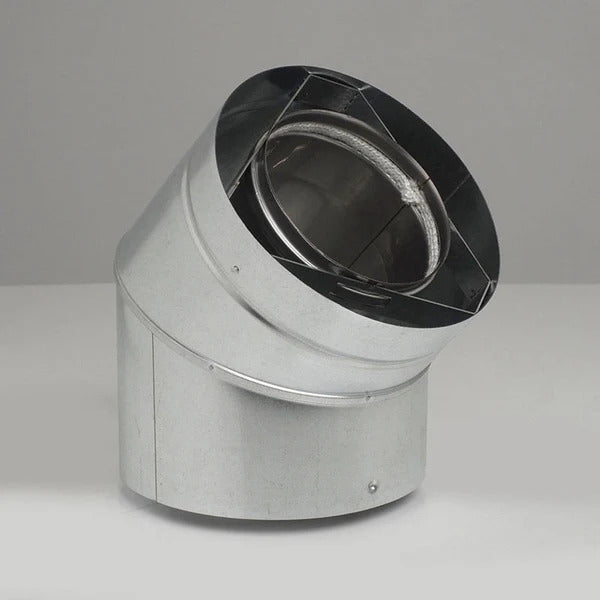 Olympia Chimney & Venting 5" Ventis Direct Vent Pipe Stainless Steel Inner/Galvanized Outer 45-Degree Elbow-VDV-EL0545