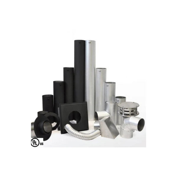 Olympia Chimney & Venting 3" Ventis PelletVent 304L Inner/Galvanized Outer 90-Degree Fixed Elbow - VP-EL0390