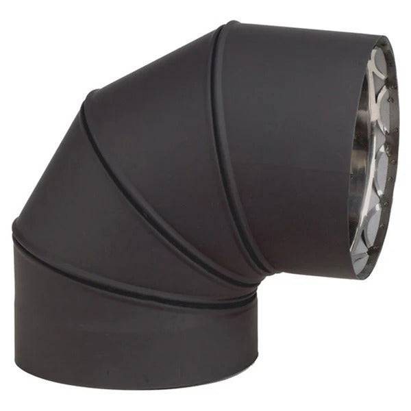 Olympia Chimney & Venting 7" Ventis Double-Wall 304L Stainless Steel 90-Degree Fixed Elbow - VDB0790F