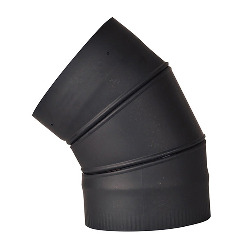 Olympia Chimney & Venting 6" Ventis Single-Wall Black Stove Pipe-90-Degree Fixed Elbow-VSB0690F