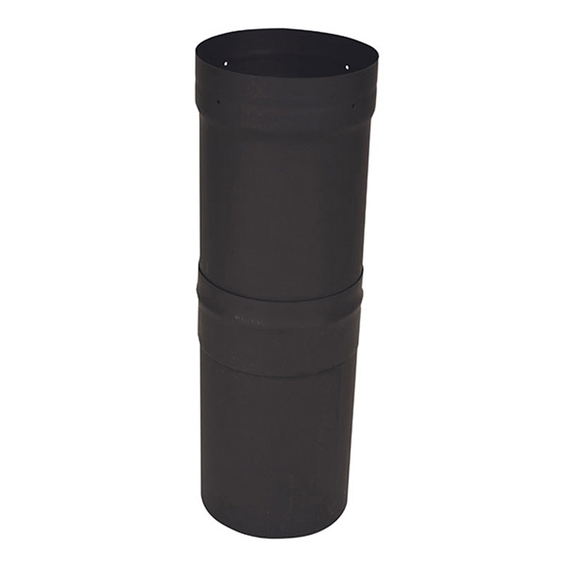 Olympia Chimney & Venting 6" Ventis Single-Wall Black Stove Pipe-2"-16" Slip Section with Gap Collar-VSB06SL