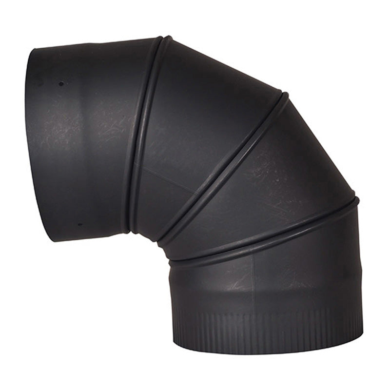 Olympia Chimney & Venting 7" Ventis Single-Wall Black Stove Pipe-90-Degree Adjustable Elbow-VSB0790A