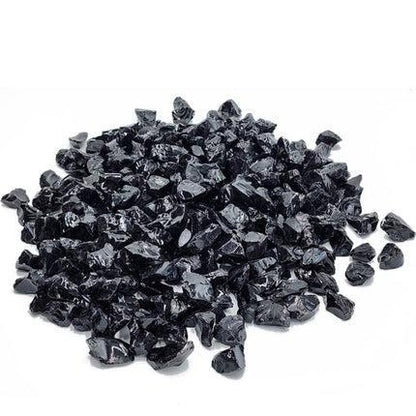 10 lbs. 1/2" Midnight Black Reflective Fire Glass Media