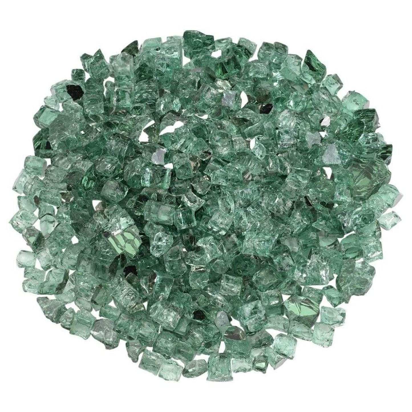 1/2" Evergreen Reflective Fire Glass, 10 lb. in Jar