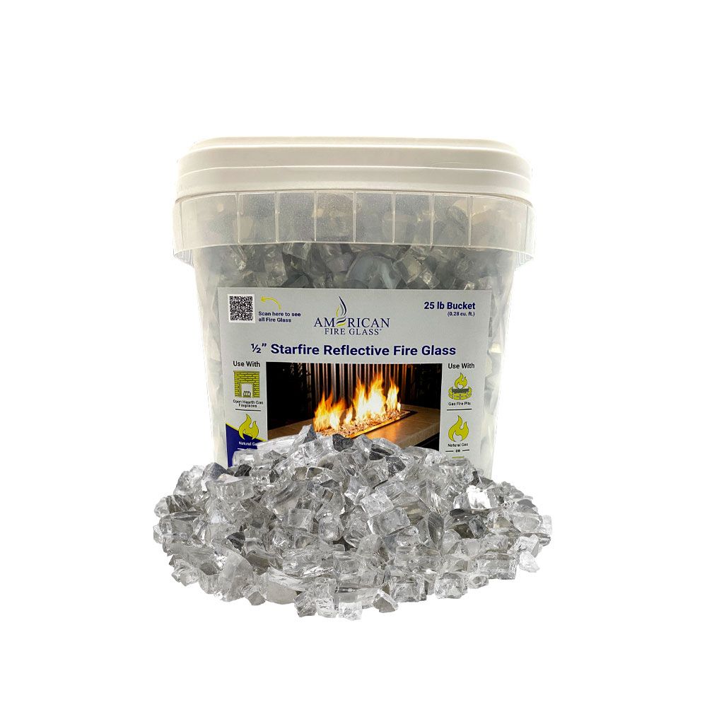 1/2" StarFire Reflective Fire Glass (25 lbs in Bucket)