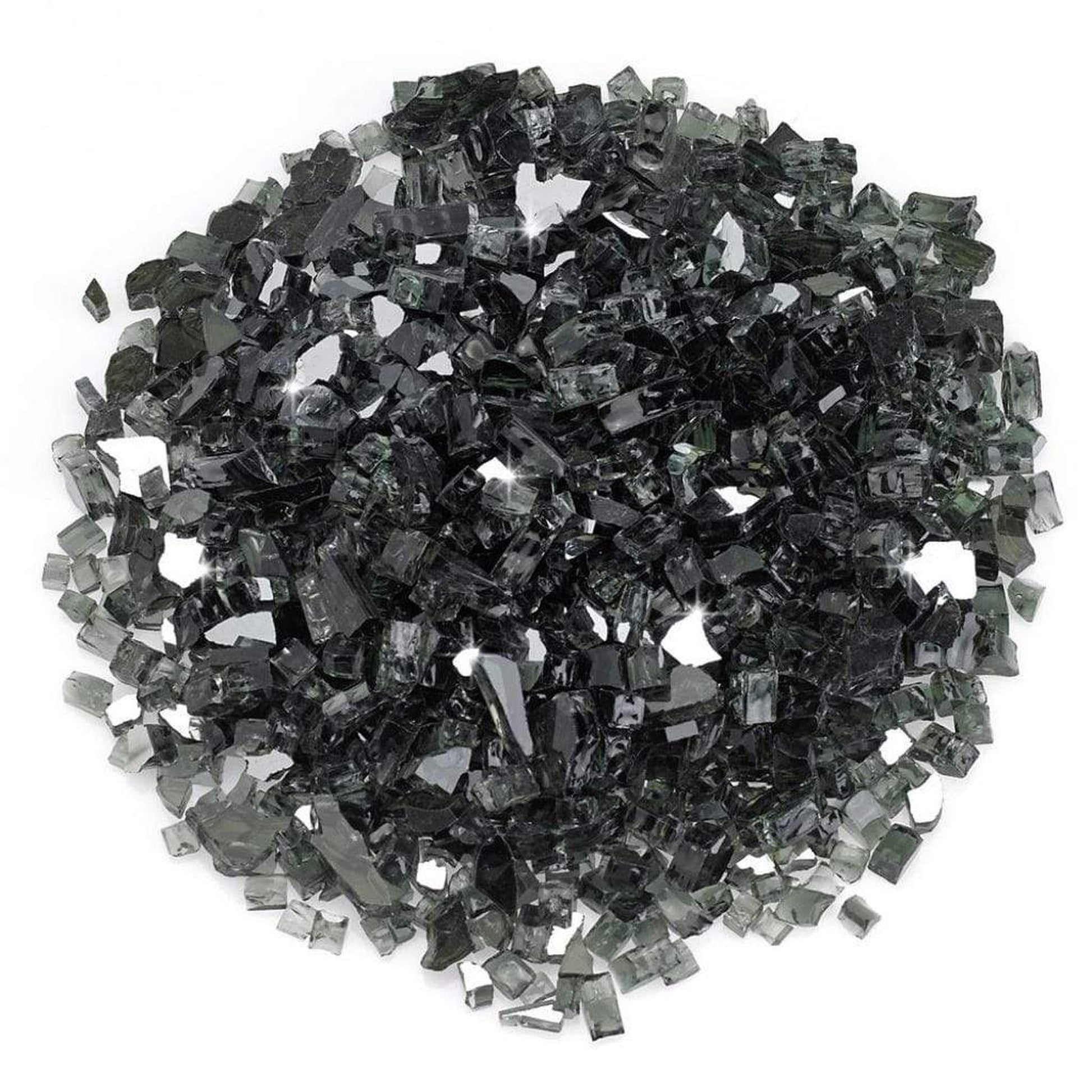 1/4" Black Reflective Fire Glass, 10 lb. in Bag