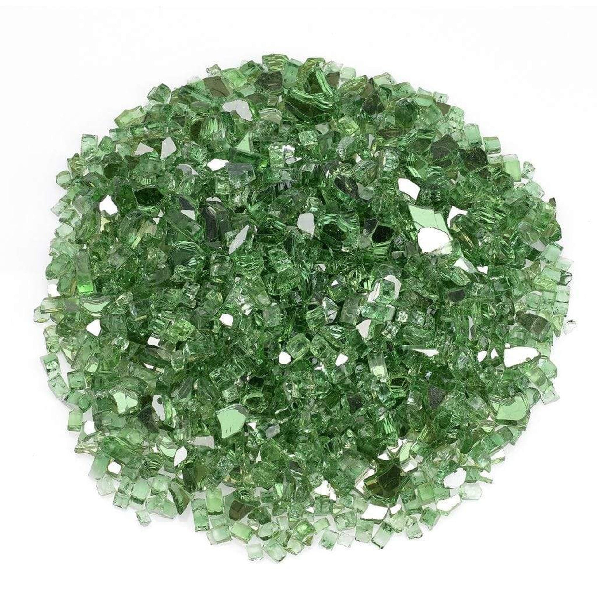 1/4" Evergreen Reflective Fire Glass, 10 lb. in Bag