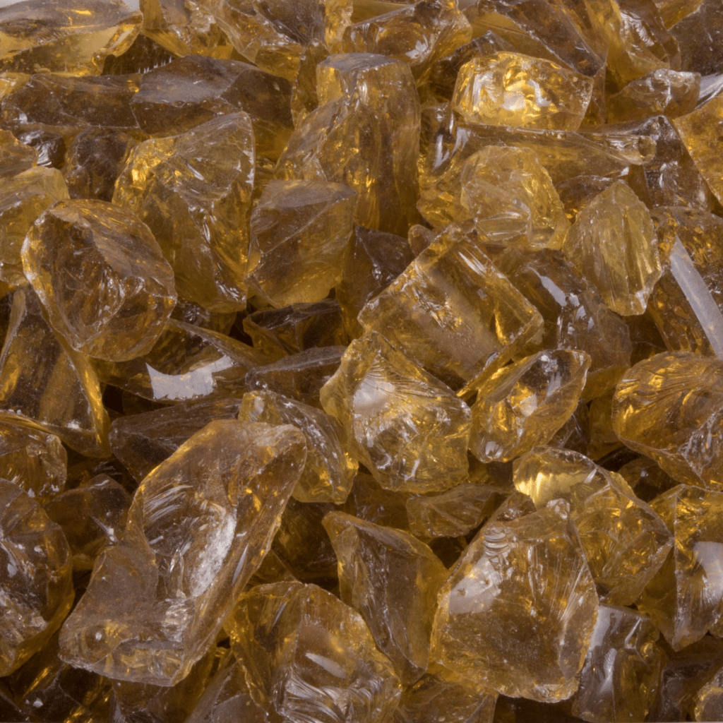 175 lbs. Amber Non-Reflective Fire Glass Media