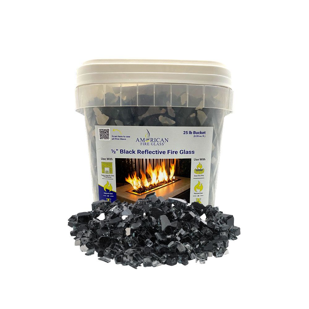 100 lbs. Black Reflective Fire Glass Media