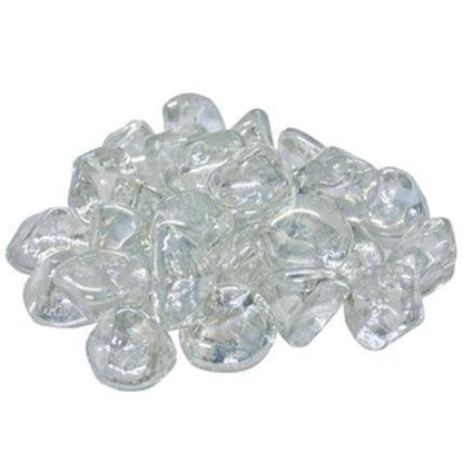 25 lbs. Clear Reflective Fire Glass Media