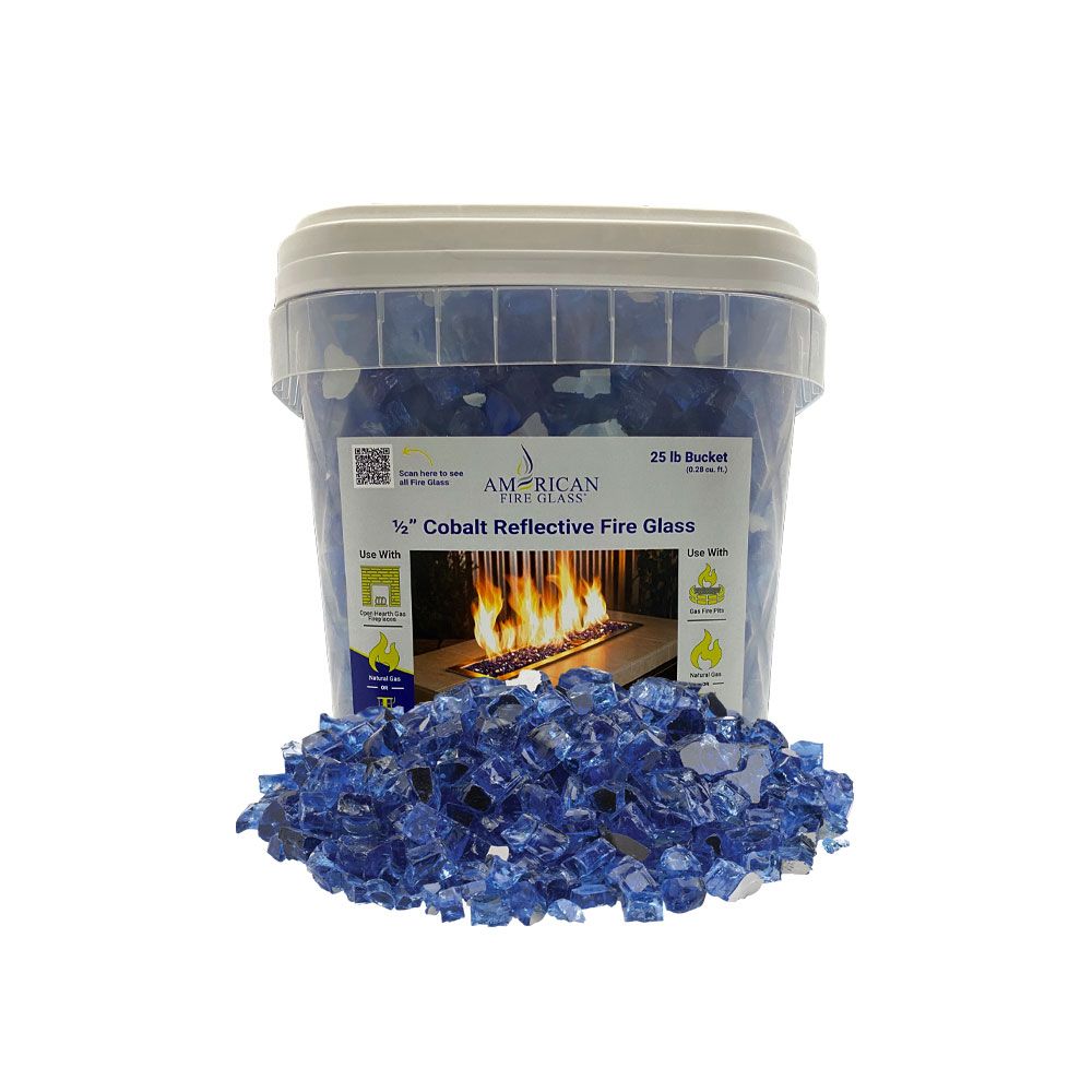 25 lbs. Cobalt Reflective Fire Glass Media