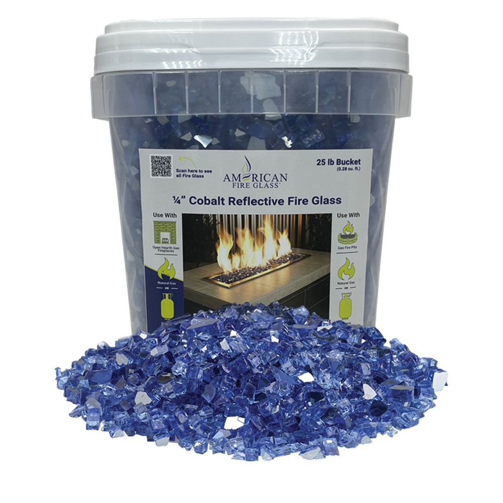 25 lbs. Cobalt Reflective Fire Glass Media