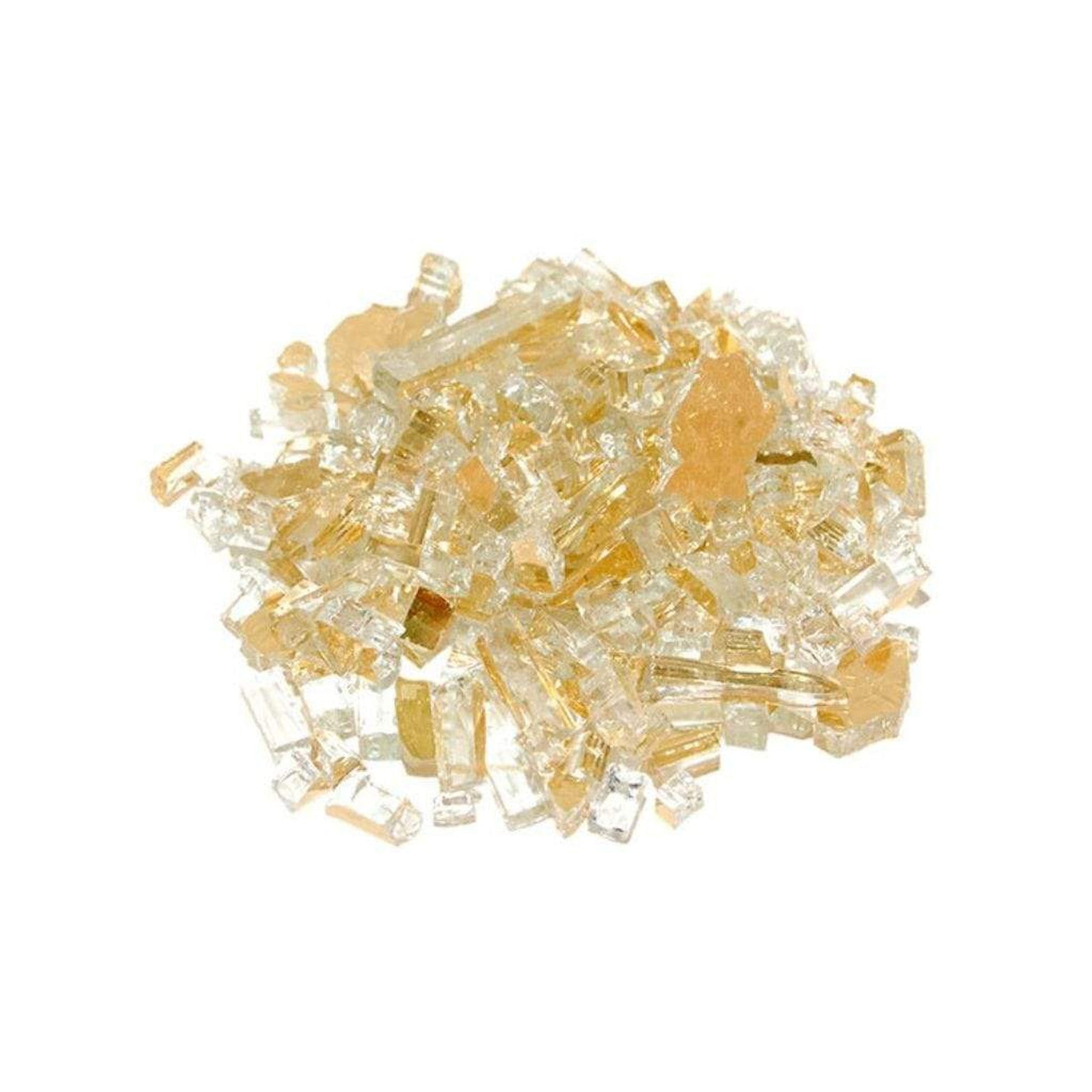25 lbs. Gold Reflective Fire Glass Media