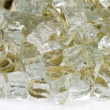 25 lbs. Gold Reflective Fire Glass Media