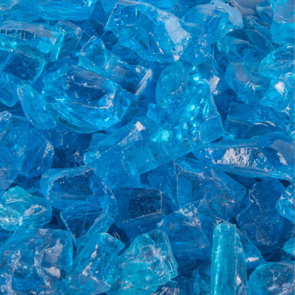 25 lbs. Turquoise Non-Reflective Fire Glass Media