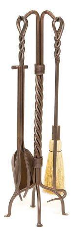 32" Twisted Rope 5-Piece Bronzed Iron Tool Set