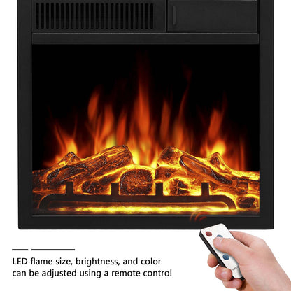 R.W.FLAME 36" Gray Freestanding Wooden Mantel and Electric Fireplace With Adjustable Led Flame