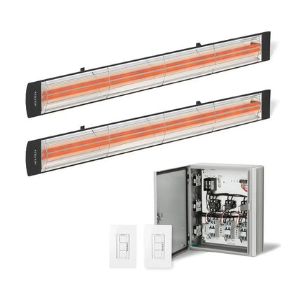Infratech 2-Heater Kit - (2) CD6000 6,000W 240V Black Heaters with Universal 2-Zone Control Panel