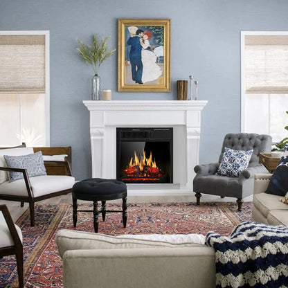 R.W.FLAME 20" x 18" x 10" Black 750W-1500W Electric Fireplace Insert With 7-Flame Brightness Settings, Logs and Remote Control