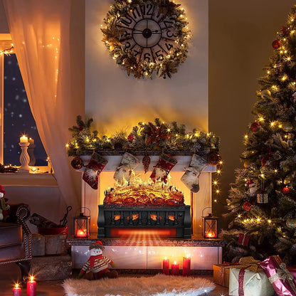 R.W.FLAME 21" Charcoal 750W/1500W Electric Fireplace Log Set Heater With Remote Control