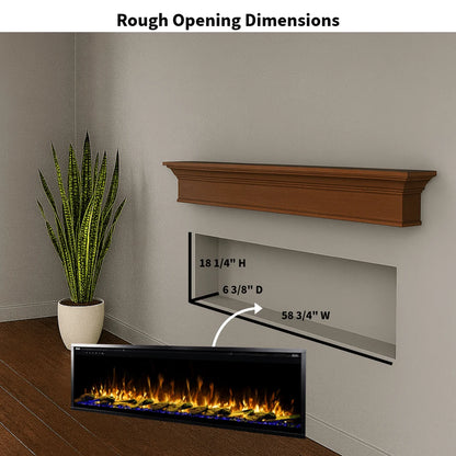 Touchstone Sideline Elite Pro 60" Smart Recessed Electric Fireplace