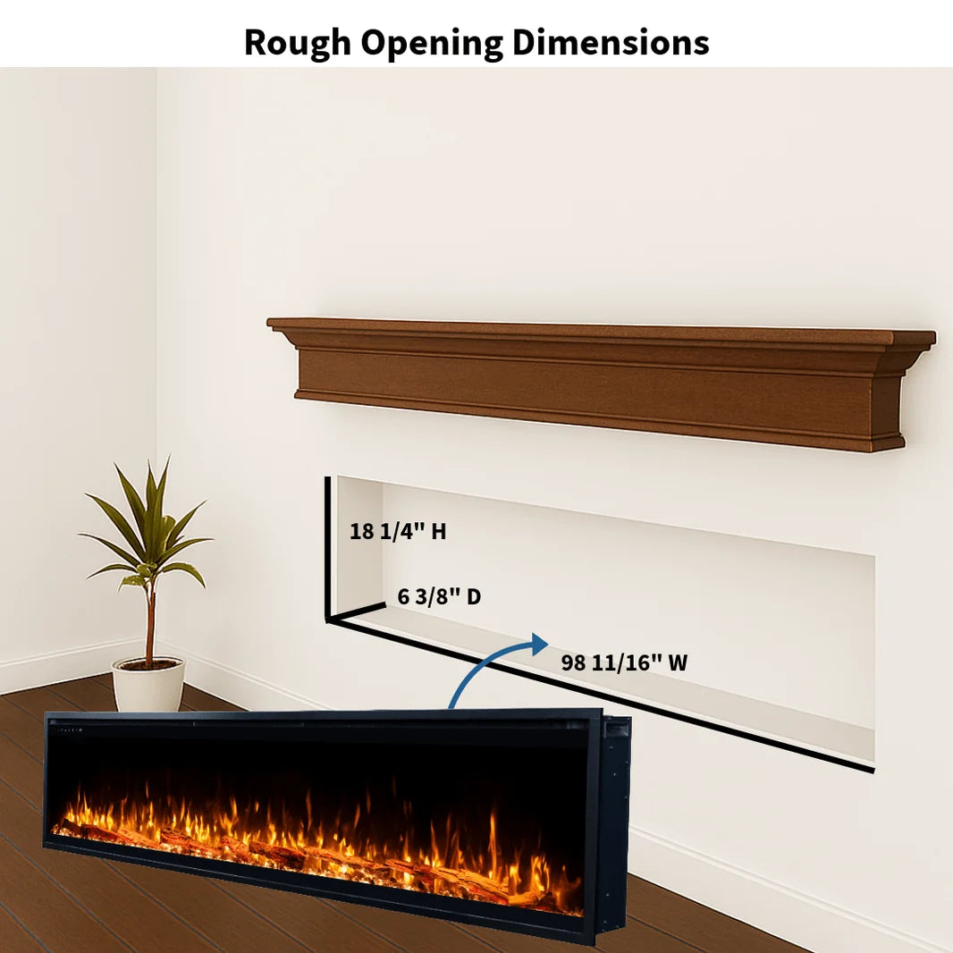Touchstone Sideline Elite Pro 100" Smart Recessed Electric Fireplace