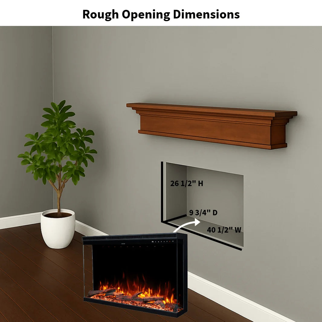 Touchstone Sideline Forte Infinity Pro 40" 3-Sided Recessed Smart Electric Fireplace