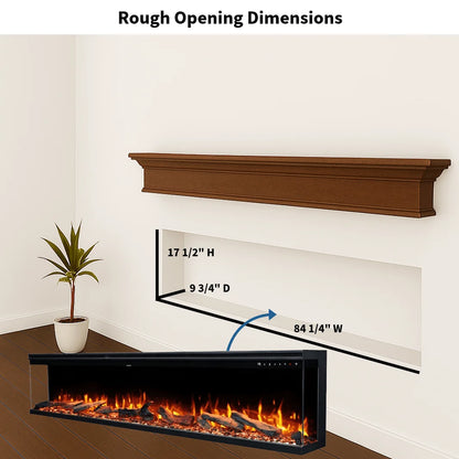 Touchstone Sideline Infinity Pro 84" 3-Sided Recessed Smart Electric Fireplace
